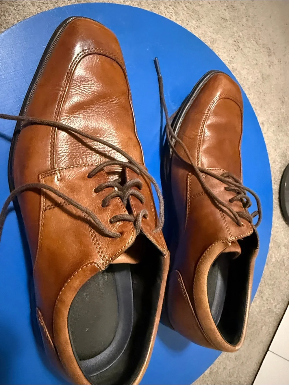 Rockport Men's Leather Lace-Up Dress Oxfords - Cognac Brown